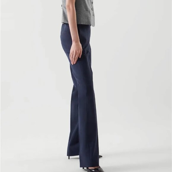 NWT COS Navy Wool Straight-Leg Pants Size 6! - Picture 4 of 14